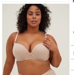 Push up t-shirt bra beige 360 back smoothing